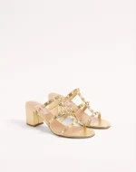 Valentino Rockstud Slide Sandal In Laminated Nappa 60Mm - Image 5